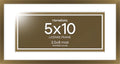 Homeforia 5x10 Bronze License Frame, High-End Metal, 3.5x8 Mat, Glass by Homeforia