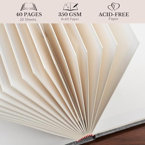 Pssoss 8x8 Inch DIY Scrapbook Album, Linen Hardcover, 40 Pages, Pink - Image 5