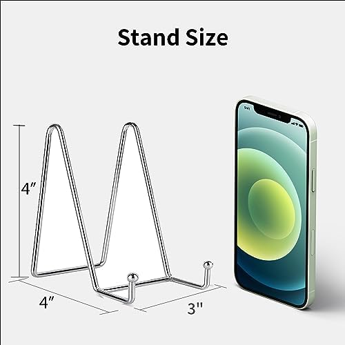 Kruodop 3 Pack 4 Inch Plate Stands for Display, Metal Frame Holder Stands for Book, Pictures, Photo Easel, Tabletop Art - Image 2