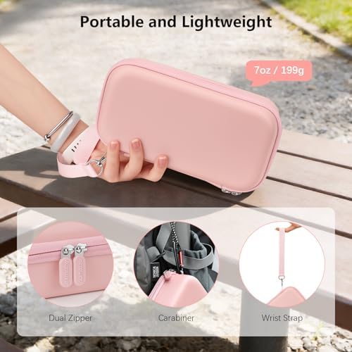 AMAZEAR Portable Carry Case for DJI OSMO Pocket 4 / Xtra Muse, Pocket4 Accessories Hard Shell Bag for Protection, Storage, Organizer, with Shoulder Strap, Pink - Image 5