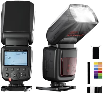 PHOTOOLEX Camera Flash Speedlite FK310, GN33 LCD Display, Manual S1/S2 by PHOTOOLEX