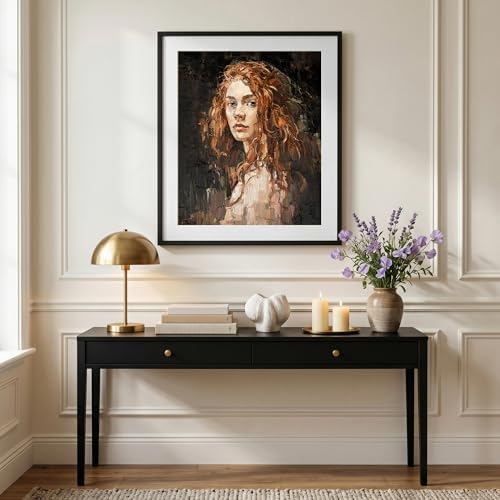 Americanflat 24x28 Poster Frame - Matted to 20x24 - Slim Molding - Black - Image 5