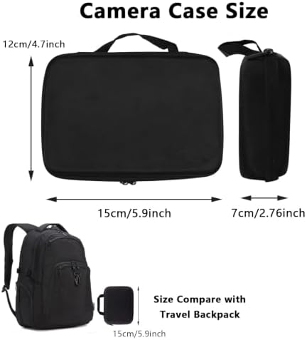 Small Carrying Case Compatible with Gopro Hero 13 12 11 9 8/AKASO EK7000 Brave 4 Brave 7/DJI Osmo Action 5 Pro/ODDV/APEXCAM/Pro Xtreme Action Camera, EVA Storage Bag - Image 2