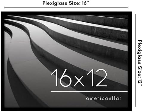 Americanflat 16x12 Picture Frame - Slim Molding - Black - Image 2