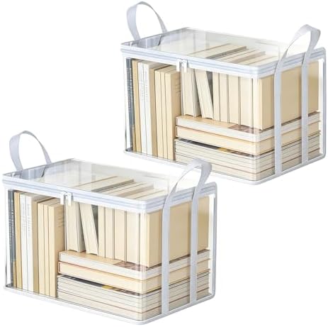 2 Pack Clear Comic Book Storage Containers, White by SKYJORMY