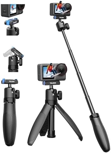 TELESIN 40cm/15.7in Mini Selfie Stick Tripod for DJI Osmo Action 5 Pro/4/3 by telesin