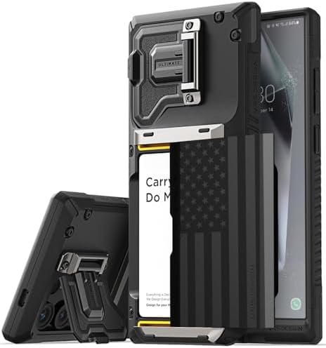 VRS DESIGN Damda Glide DuoGuard for Samsung Galaxy S24 Ultra Phone Case (2024), Premium Sturdy Fully Covered Camera Lens Protection Cover Card Holder Wallet Case (Liberty Black) by VRSDESIGN
