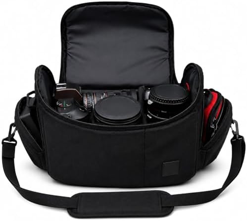 Large Padded Camera Bag with Shoulder Strap – DSLR & Mirrorless Camera Carrying Bag, Lightweight Protective Crossbody Camera Bag by Acuvar