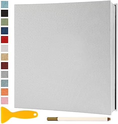 Photo Album Self Adhesive Pages 13.2x12.8 Scrapbook White 60 Pages by Semfalbuums