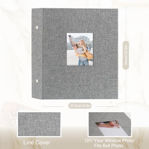 Artmag Fabric Photo Album 4x6 400 Large Capacity for Family Wedding Anniversary Linen Album Holds 400 Vertical Photos (400 Pockets, Grey) - Image 2