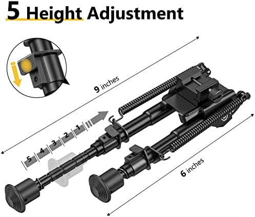 CVLIFE Rifle Bipod 6 to 9 Inches Picatinny Bipod for Hunting and Shooting - Image 4