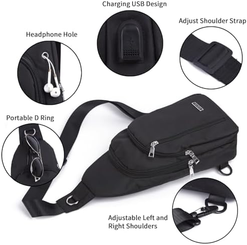 Seoky Rop Small Sling Bag Crossbody for Men Women One Strap Shoulder Cross Body Bag Sling Backpack for Travel - Image 4