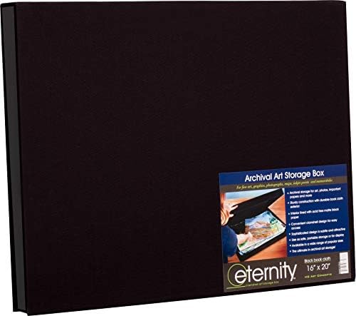 HG Art Concepts Eternity Archival Clamshell Photo Storage Box, Black - 16"x20", 2 Pack - For Storing Artwork, Photos & Documents, Deluxe Acid-Free, Sturdy & Lined With Archive-Quality Paper by HGArtConcepts