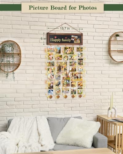 Bikoney Picture Frames Collage Photo Hanging Display with Chalkboard - Image 3