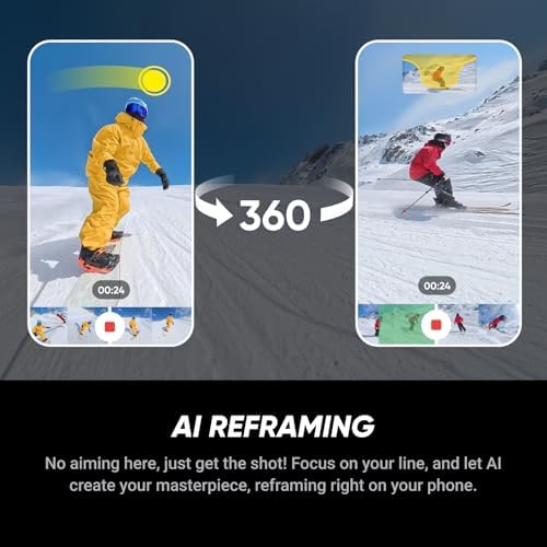 Insta360 X5 Snowboard Bundle - Waterproof 8K 360° Action Camera, Invisible Selfie Stick Effect, Leading Low Light, Rugged & Replaceable Lens, 3-Hour Battery, Clear Audio, Stabilization - Image 5