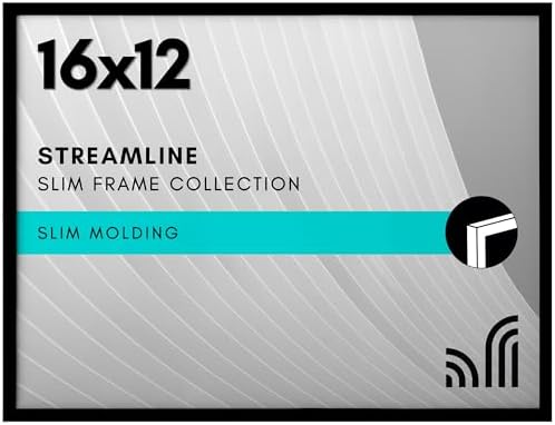 Americanflat 16x12 Picture Frame - Slim Molding - Black by Americanflat