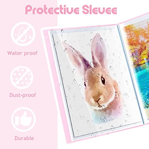Henoyso 60 Pages Diamond Painting Storage Book A2 A3 Art Binder, Pink - Image 2