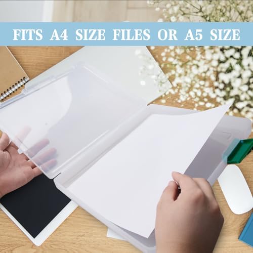 12 Pcs Clear Paper Storage Box, Green, 12.4 x 9.84 x 1.18 Inches - Image 4