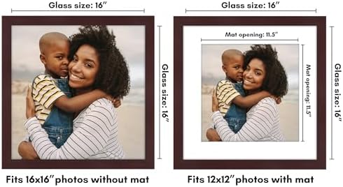Americanflat 16x16 Picture Frame - Matted to 12x12 - Mahogany - Image 2