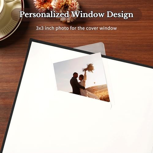 Pssoss 8x8 Inch DIY Scrapbook Album, Linen Hardcover, 40 Pages, Black - Image 3