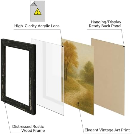 puthiac 8x10 Rustic Farmhouse Picture Frame, Swamp Black, 1 Pack - Image 2