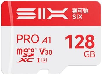 SIX M100 128GB Micro SD Card Read Up to 100MB/s - A1, U3, V30 Support 4K UHD microSDXC Memory Card 128GB with Adapter for Android Phones, Tablets, Dash Cams, Action Cameras, Drones, Gaming Consoles by SIXMemory