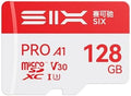 SIX M100 128GB Micro SD Card Read Up to 100MB/s - A1, U3, V30 Support 4K UHD microSDXC Memory Card 128GB with Adapter for Android Phones, Tablets, Dash Cams, Action Cameras, Drones, Gaming Consoles by SIXMemory