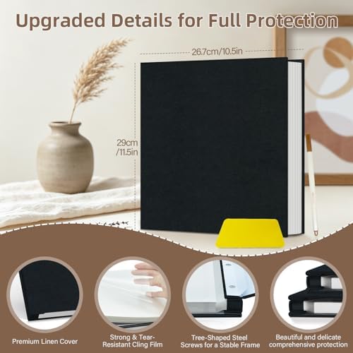 Popotop Photo Album Self Adhesive Scrapbook Album for 4x6 5x7 8x10 Pictures DIY Photo Book as Scrapbooking Supplies Kits, Birthday Gifts for Women Mom Wedding Baby Family Travel - Image 3