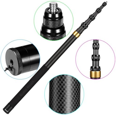17-118"/3.0m Carbon Fiber Invisible Selfie Stick 9.8ft Extended Super Long Pole for Insta360 X6/X5/X4 Insta 360 X3 ONE X2, ONE R, ONE X, ONE GO 3S 3 2 Gopro Max Action Camera Accessories - Image 5