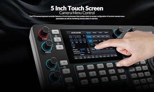 Pro PTZ Camera Joystick Controller with 5-inch Touch Preview LCD, IP NDI Camera Controller Keyboard with 4D Joystick for Worship Church Live Streaming Video Production, PoE Enable (5 inch Touch Screen) - Image 4