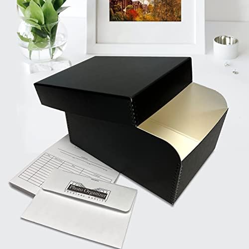 Lineco 4x6 Photo Storage Box, with 12 Envelope, 5.5x7.5x11, Black, 2 Pack - Image 2