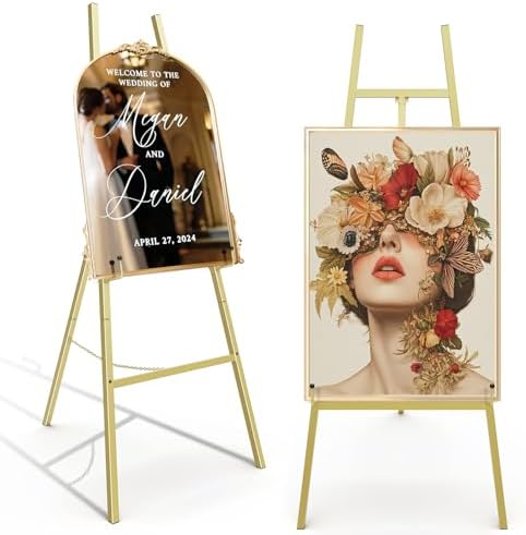 Gold Easel Stand for Sign, Heavy Duty Display Easel for Wedding & Poster by Unknown
