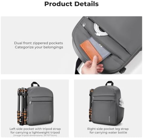 K&F CONCEPT Camera Backpack, DSLR/SLR/Mirrorless Photography Camera Bag - Image 2