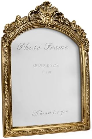 Cuspin 8x10 Vintage Arched Picture Frame Ornate Gold Resin Photo Frame by Cuspin