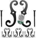 Renovators Supply Manufacturing Decorative S Style Window Shutter Dogs, Cast Iron, Rust Resistant Powder Coated, Includes Mounting Screws, 6.5 Inches, Pack of 4 Pairs by RenovatorsSupplyManufacturing