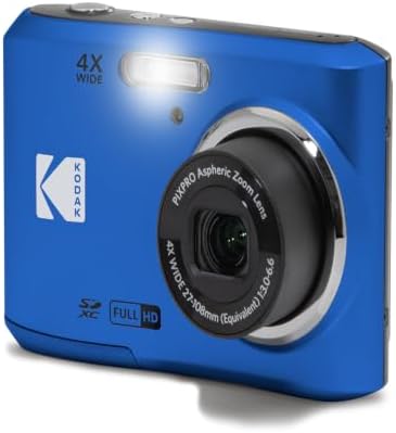 KODAK PIXPRO FZ45 16MP Compact Digital Camera, 4X Optical Zoom, AA, Blue by Unknown