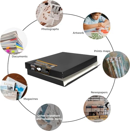 Lineco Museum Archival Storage Box, Drop Front, 11.75x15.25x1.5 in, Black - Image 6