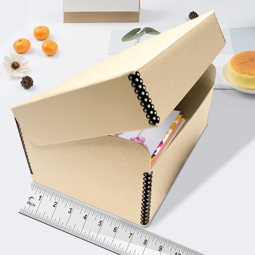 Lineco, Tan Archival Hinged Lid Photo Box 5.5"x7.75"x12", Acid-Free, 2 Pack - Image 3