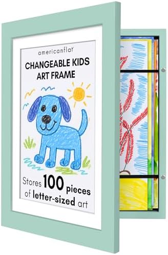 Americanflat 8.5x11 Changeable Kids Art Frame - Seafoam Green by Americanflat