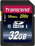 Transcend 32GB SDHC Class 10 Flash Memory Card Up to 30MB/s (TS32GSDHC10), Blue by Transcend