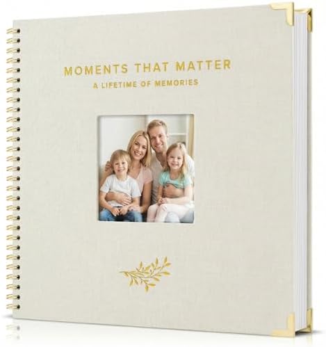 Beautiful Linen Scrapbook Photo Album 10"x10" - 40-Page Blank Guest Book by ZICOTO