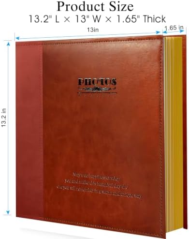 Zoview Red Brown Large Self-Adhesive Photo Album, PU Leather Cover - Image 5