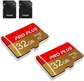 2 Pack TF Card 32GB with Adapter, High Speed Memory Card, UHS-I C10 A1 Memory TF Card for Tablet/Mobile Phone/Camera/Car Audio/Game Console (TF162 Red Gold 32GB) by Bliksem
