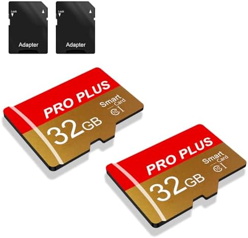 2 Pack TF Card 32GB with Adapter, High Speed Memory Card, UHS-I C10 A1 Memory TF Card for Tablet/Mobile Phone/Camera/Car Audio/Game Console (TF162 Red Gold 32GB) by Bliksem