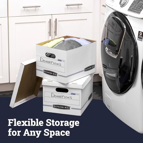 Bankers Box 12-Pack Basic-Duty File Storage Box with Lid, Letter/Legal - Image 6