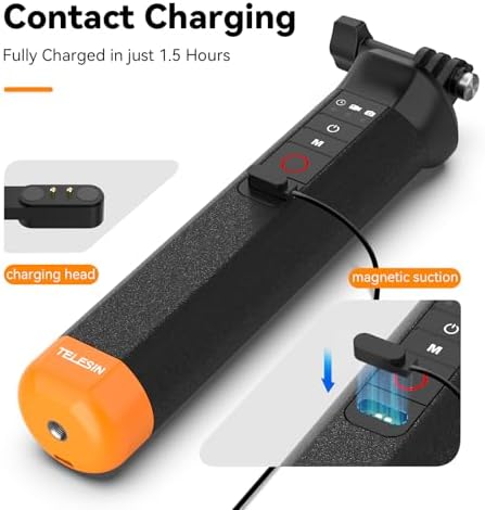 Floating Bluetooth Remote Hand Grip for GoPro Hero 13 12 11 10 9 8 Black, Waterproof Portable Vlog Selfie Stick, Pole Monopod Handle Mount Accessory for Go Pro Underwater Snorkeling & Water Sports - Image 5