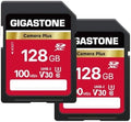 GIGASTONE 128GB SD Card 2-Pack, Camera Plus, UHS-I U3 Class 10 SDXC Memory Card Full HD Video for Digital Camera Speed up to 140MB/s, Full-Sized SD Card, with 2 mini Cases by Gigastone