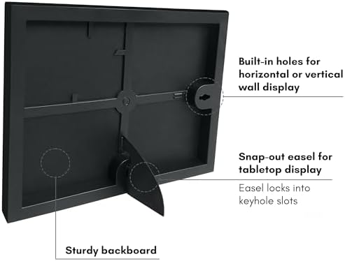 Americanflat Front Loading 5x7 Picture Frame with Shatter-Resistant Glass - Set of 6 - Metropolitan Collection - Photo Frame for Tabletop and Wall Display - Black - Image 5