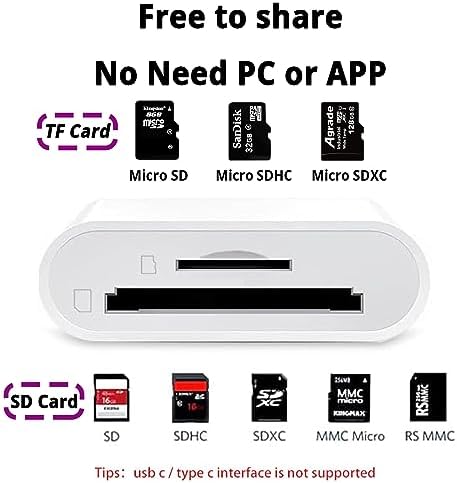 (Apple MFi Certified) Lightning to SD Card Camera Reader for iPhone iPad, Dual Card Slot Memory Card Reader Supports SD and TF Card Trail Camera Viewer Sd Card Adapter Portable Micro Sd Card Reader - Image 2