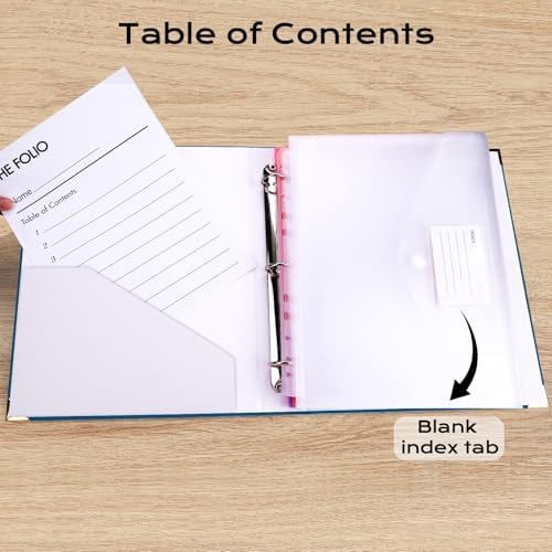 XKDOUS Important Document Organizer 3 Ring Linen Binders Folio File Folders - Image 6